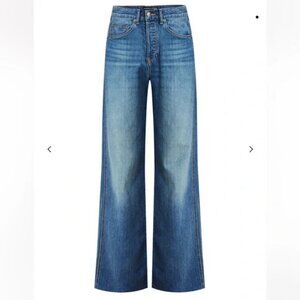 Womens Veronica Beard Rebel Stone Blue Taylor Relaxed Wide-Leg Denim Jeans 31